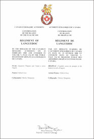Letters patent confirming the blazon of the Flag of the Regiment of Languedoc Letters patent confirming the blazon of the Flag of the Regiment of Languedoc