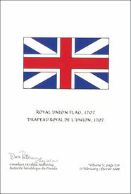 Letters patent confirming the blazon of the Royal Union Flag, 1707 Letters patent confirming the blazon of the Royal Union Flag, 1707