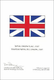 Letters patent confirming the blazon of the Royal Union Flag, 1707
