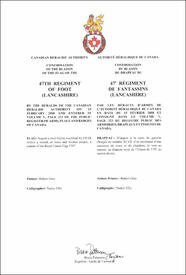 Letters patent confirming the blazon of the Flag of the 47th Regiment of Foot (Lancashire) Letters patent confirming the blazon of the Flag of the 47th Regiment of Foot (Lancashire)