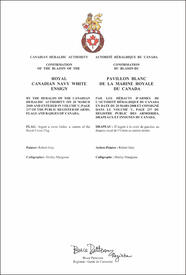 Lettres patentes confirmant le blasonnement du Pavillon blanc de la Marine royale du Canada Lettres patentes confirmant le blasonnement du Pavillon blanc de la Marine royale du Canada