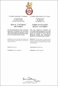 Letters patent confirming the blazon of the Flag of the Royal Canadian Air Force