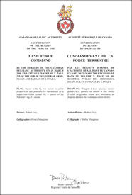 Lettres patentes confirmant le blasonnement du drapeau du Commandement de la Force terrestre