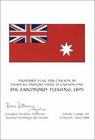 Letters patent confirming the blazon of the Proposed Flag: Sir Sandford Fleming, 1895