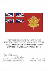Letters patent confirming the blazon of the Proposed Flag: Parliamentary Committee, 1946 Letters patent confirming the blazon of the Proposed Flag: Parliamentary Committee, 1946