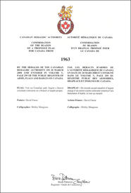 Letters patent confirming the blazon of the proposed flag: 1963 Letters patent confirming the blazon of the proposed flag: 1963