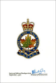 Letters patent confirming the blazon of the Badge of The Royal Montreal Regiment