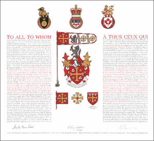 Letters patent granting heraldic emblems to Stevan Bradley Graeme Ralph