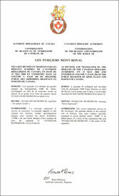 Letters patent confirming the blazon of the Badge of Les Fusiliers Mont-Royal Letters patent confirming the blazon of the Badge of Les Fusiliers Mont-Royal
