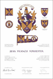 Lettres patentes concédant des emblèmes héraldiques à Sean Francis Forrester
