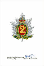 Letters patent confirming the blazon of the Badge of The Queen’s Own Rifles of Canada Letters patent confirming the blazon of the Badge of The Queen’s Own Rifles of Canada