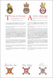 Lettres patentes concédant des emblèmes héraldiques à Alexandra Anne Pellerin Lettres patentes concédant des emblèmes héraldiques à Alexandra Anne Pellerin