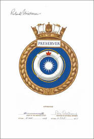 Letters patent confirming the blazon of the Badge of HMCS Preserver Letters patent confirming the blazon of the Badge of HMCS Preserver