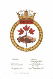 Letters patent confirming the blazon of the Badge of HMCS Donnacona Letters patent confirming the blazon of the Badge of HMCS Donnacona