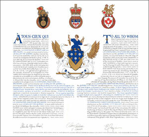 Letters patent granting heraldic emblems to La Compagnie Christiane Bélanger (Quebec City Ballet) Letters patent granting heraldic emblems to La Compagnie Christiane Bélanger (Quebec City Ballet)