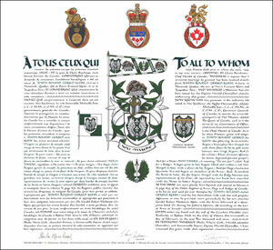 Letters patent granting heraldic emblems to Joseph Roland Gerald Klein