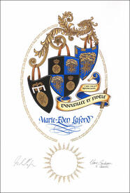 Letters patent granting a Motto to Marie-Éden Lafond