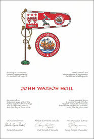 Letters patent granting heraldic emblems to John Watson Neill Letters patent granting heraldic emblems to John Watson Neill