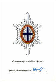 Letters patent confirming the blazon of the Badge of the Governor General's Foot Guards