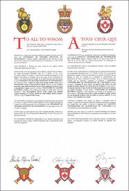 Lettres patentes concédant des emblèmes héraldiques à l'Institut universitaire de technologie de l'Ontario