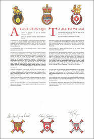 Lettres patentes concédant des emblèmes héraldiques à l'Association des familles Duguay Inc. Lettres patentes concédant des emblèmes héraldiques à l'Association des familles Duguay Inc.