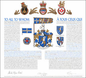 Letters patent granting heraldic emblems to Eileen Margaret Cooke