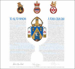 Lettres patentes concédant des emblèmes héraldiques à la Archiepiscopal Corporation of Regina
