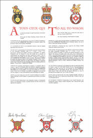 Lettres patentes concédant des emblèmes héraldiques à Luc-Normand Tellier