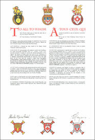 Lettres patentes concédant des emblèmes héraldiques à Joshua Kenneth Wasylciw