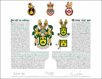 Lettres patentes concédant des emblèmes héraldiques à John Christian Thomas Wendell Matthew von Bender Lettres patentes concédant des emblèmes héraldiques à John Christian Thomas Wendell Matthew von Bender