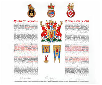 Letters patent granting heraldic emblems to Red Deer County Letters patent granting heraldic emblems to Red Deer County