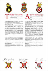 Lettres patentes concédant des emblèmes héraldiques à Dale Murray Gienow