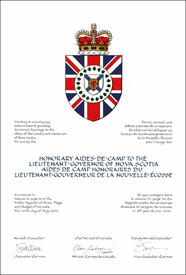 Letters patent granting a Badge for use by Honorary Aides-de-Camp Letters patent granting a Badge for use by Honorary Aides-de-Camp