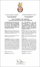 Letters patent approving the Badge of Area Support Unit Toronto Letters patent approving the Badge of Area Support Unit Toronto