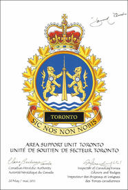 Letters patent approving the Badge of Area Support Unit Toronto Letters patent approving the Badge of Area Support Unit Toronto