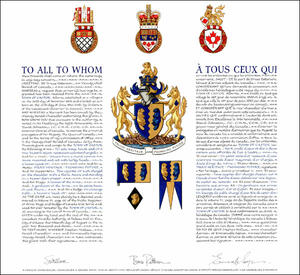 Lettres patentes concédant des emblèmes héraldiques à la Town of Castor