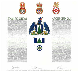 Lettres patentes concédant des emblèmes héraldiques à la Athabasca University