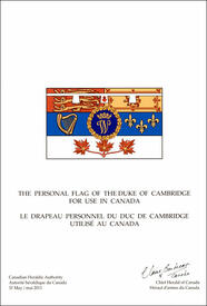 Lettres patentes enregistrant le drapeau du Duc de Cambridge utilisé au Canada