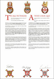 Letters patent granting heraldic emblems to Thomas Edward Dowd Letters patent granting heraldic emblems to Thomas Edward Dowd