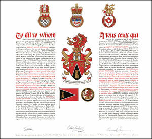 Letters patent granting heraldic emblems to Bradley James Aitchison