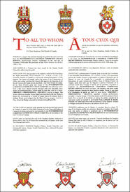 Letters patent granting heraldic emblems to the Peterborough Lakefield Community Police Service Letters patent granting heraldic emblems to the Peterborough Lakefield Community Police Service