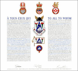 Letters patent granting heraldic emblems to the Faculty of Business Administration - Université Laval