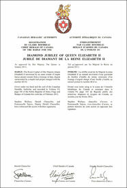 Letters patent registering the Badge for the Diamond Jubilee of Queen Elizabeth II Letters patent registering the Badge for the Diamond Jubilee of Queen Elizabeth II
