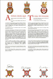 Lettres patentes concédant des emblèmes héraldiques à la Sûreté du Québec pour l’usage de la Direction des normes professionnelles