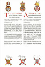 Lettres patentes concédant des emblèmes héraldiques à Darren Thomas Mellors