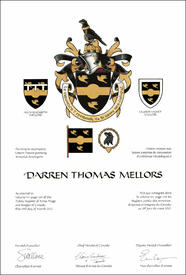 Lettres patentes concédant des emblèmes héraldiques à Darren Thomas Mellors