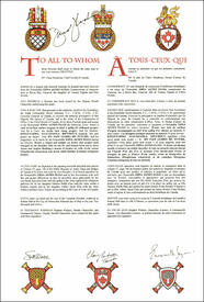 Letters patent granting heraldic emblems to Edna Agnes Elias