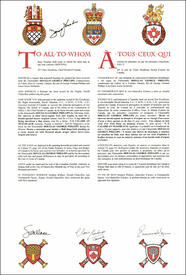 Lettres patentes concédant des emblèmes héraldiques à Douglas George Phillips Lettres patentes concédant des emblèmes héraldiques à Douglas George Phillips