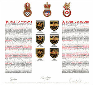Letters patent granting heraldic emblems to Wesley David Black