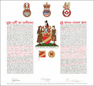 Letters patent granting heraldic emblems to Canada's National Firearms Association Letters patent granting heraldic emblems to Canada's National Firearms Association
